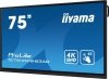 IIYAMA Monitor 75 cali ProLite TE7512MIS-B3AG,INFRARED,40pkt,IPS,4K, 24^7, 7H, WiFi,VGA, HDMI, USB-c, Bluetooth,metal,8ms, vesa,
